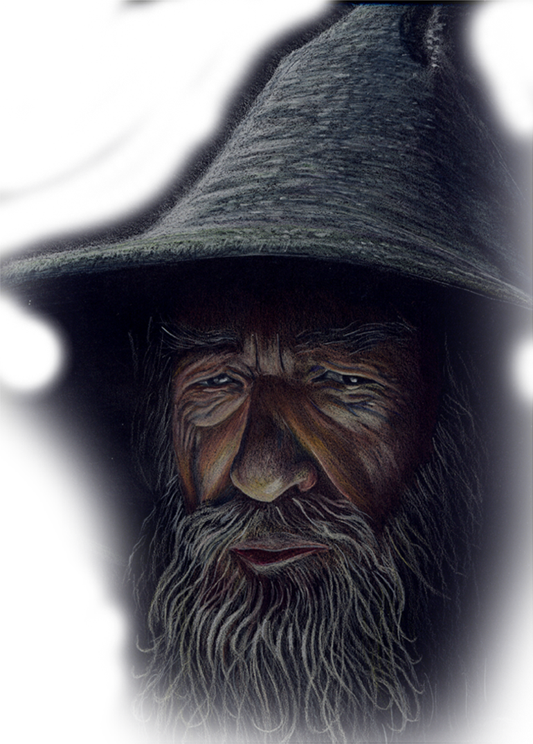 Hand-rendered Gandalf illustration